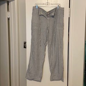 Laundry by Shelli Segal blue & white linen pants